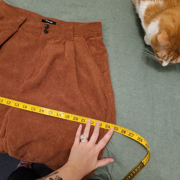 EUC Madewell burnt orange courderoy pleated slacks size 8 - Picture 2 of 10